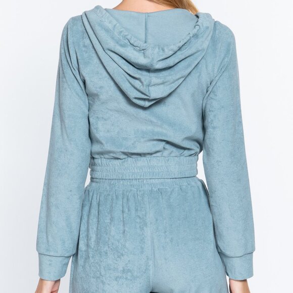 Hoodie Terry Towelling Jacket - Picture 5 of 5